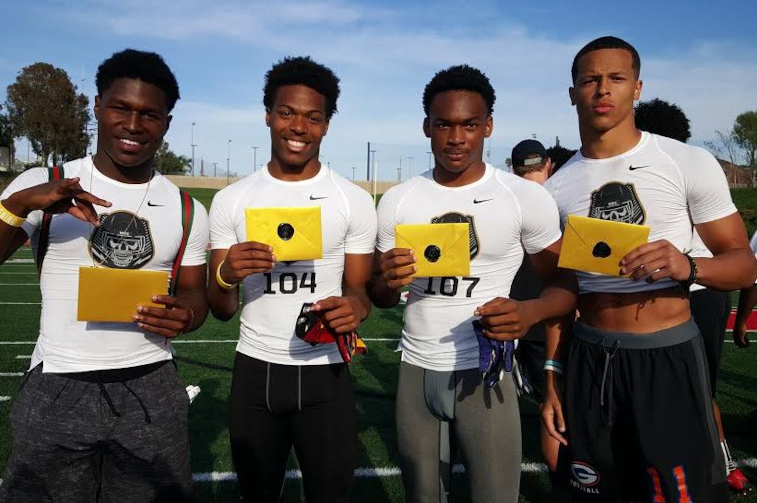 Of the 10 athletes to earn invitations to The Opening finals this summer in Oregon, four were defensive backs. Pictured, from left, are Darnay Holmes, Thomas Graham Jr., Deommodore Lenoir and Bubba Bolden.