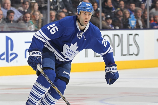 TORONTO, ON - FEBRUARY 18:  Daniel Winnik #26 of the Toronto Maple Leafs skates against the New York Rangers during an NHL game at the Air Canada Centre on February 18, 2016 in Toronto, Ontario, Canada. The Rangers defeated the Maple Leafs 4-2. (Photo by Claus Andersen/Getty Images)