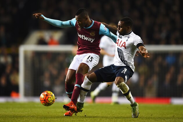 LONDON, ENGLAND - NOVEMBER 22: Diafra Sakho of West Ham United is closed down by Danny Rose of Tottenham Hotspur during the Barclays Premier League match between Tottenham Hotspur and West Ham United at White Hart Lane on November 22, 2015 in London, England. (Photo by Shaun Botterill/Getty Images) LONDON, ENGLAND - NOVEMBER 22: Diafra Sakho of West Ham United is closed down by Danny Rose of Tottenham Hotspur during the Barclays Premier League match between Tottenham Hotspur and West Ham United at White Hart Lane on November 22, 2015 in London, England. (Photo by Shaun Botterill/Getty Images)