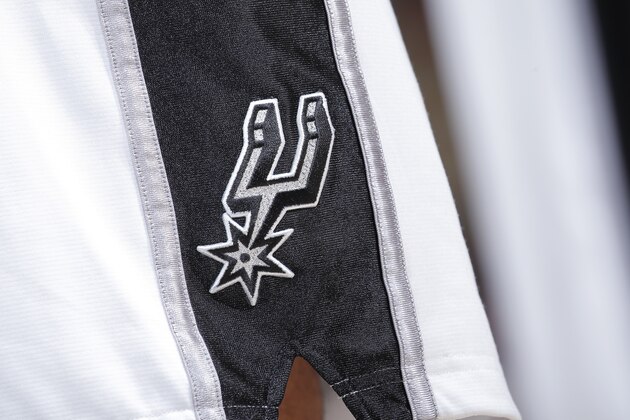 SACRAMENTO, CA - FEBRUARY 27: A shot of the San Antonio Spurs logo during the game against the Sacramento Kings on February 27, 2015 at Sleep Train Arena in Sacramento, California. NOTE TO USER: User expressly acknowledges and agrees that, by downloading and or using this photograph, User is consenting to the terms and conditions of the Getty Images Agreement. Mandatory Copyright Notice: Copyright 2015 NBAE (Photo by Rocky Widner/NBAE via Getty Images)