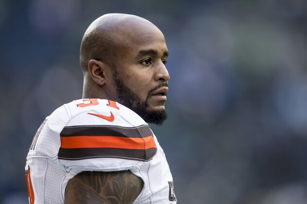 SEATTLE, WA - DECEMBER 20: Defensive back Donte Whitner #31 of the Cleveland Browns stands on the sidelines during warmups before a football game against the Seattle Seahawks at CenturyLink Field on December 20, 2015 in Seattle, Washington. The Seahawks won the game 30-13. (Photo by Stephen Brashear/Getty Images)