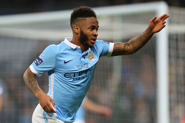 LONDON, ENGLAND - FEBRUARY 28 :  Raheem Sterling of Manchester City during the Capital One Cup Final match between Liverpool and Manchester City at Wembley Stadium on February 28, 2016 in London, England.  (Photo by Catherine Ivill - AMA/Getty Images)