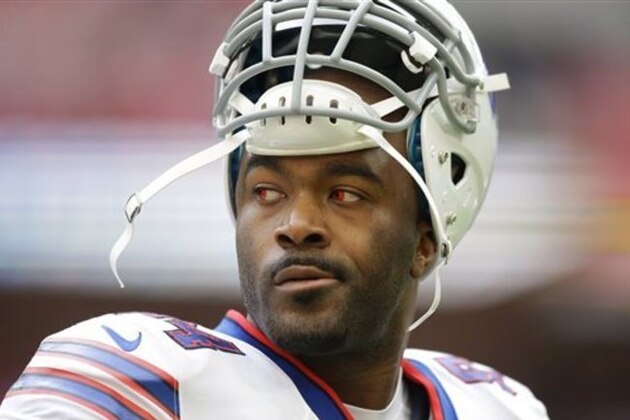 FILE - In this Oct. 25, 2015, file photo, Buffalo Bills defensive end Mario Williams stands on the field during warm-up before an NFL football game against the Jacksonville Jaguars at Wembley Stadium in London. A person with direct knowledge of discussions has told The Associated Press on Thursday, Dec. 31, 2015,  that the Bills plan to cut the high-priced defensive end this offseason. Williams has become expendable because his contract is deemed to be too expensive, and also because he has struggled to make the transition to the defensive system introduced by first-year coach Rex Ryan.   (AP Photo/Matt Dunham, File0