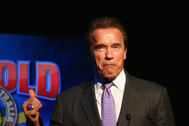 MELBOURNE, AUSTRALIA - MARCH 14:  Arnold Schwarzenegger speaks on stage during the Arnold Classic Australia at The Melbourne Convention and Exhibition Centre on March 14, 2015 in Melbourne, Australia.  (Photo by Robert Cianflone/Getty Images)
