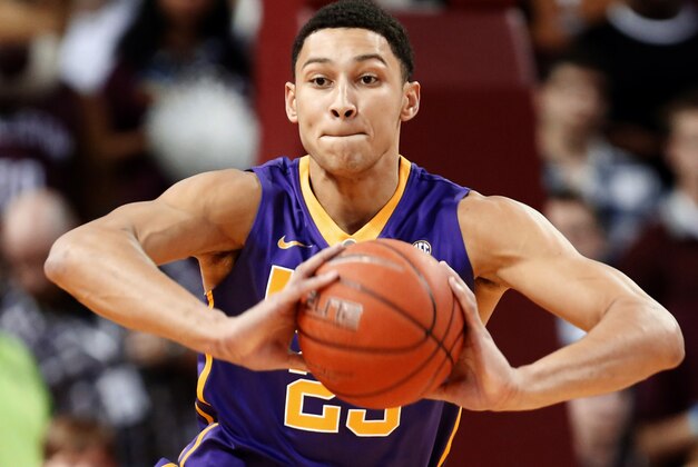 ,FILE - In this Nov. 30, 2015, file photo, LSU's Ben Simmons looks to pass against the College of Charleston during the first half of an NCAA college basketball game at TD Arena in Charleston, S.C. As the Southeastern Conference heads into league competition, it remains tough to figure which teams stand as defending champion Kentucky’s biggest competition. Simmons ranks second nationally in rebounding (13.0) and fourth in the SEC in scoring (19.3). (AP Photo/Mic Smith, File) ,FILE - In this Nov. 30, 2015, file photo, LSU's Ben Simmons looks to pass against the College of Charleston during the first half of an NCAA college basketball game at TD Arena in Charleston, S.C. As the Southeastern Conference heads into league competition, it remains tough to figure which teams stand as defending champion Kentucky’s biggest competition. Simmons ranks second nationally in rebounding (13.0) and fourth in the SEC in scoring (19.3). (AP Photo/Mic Smith, File)