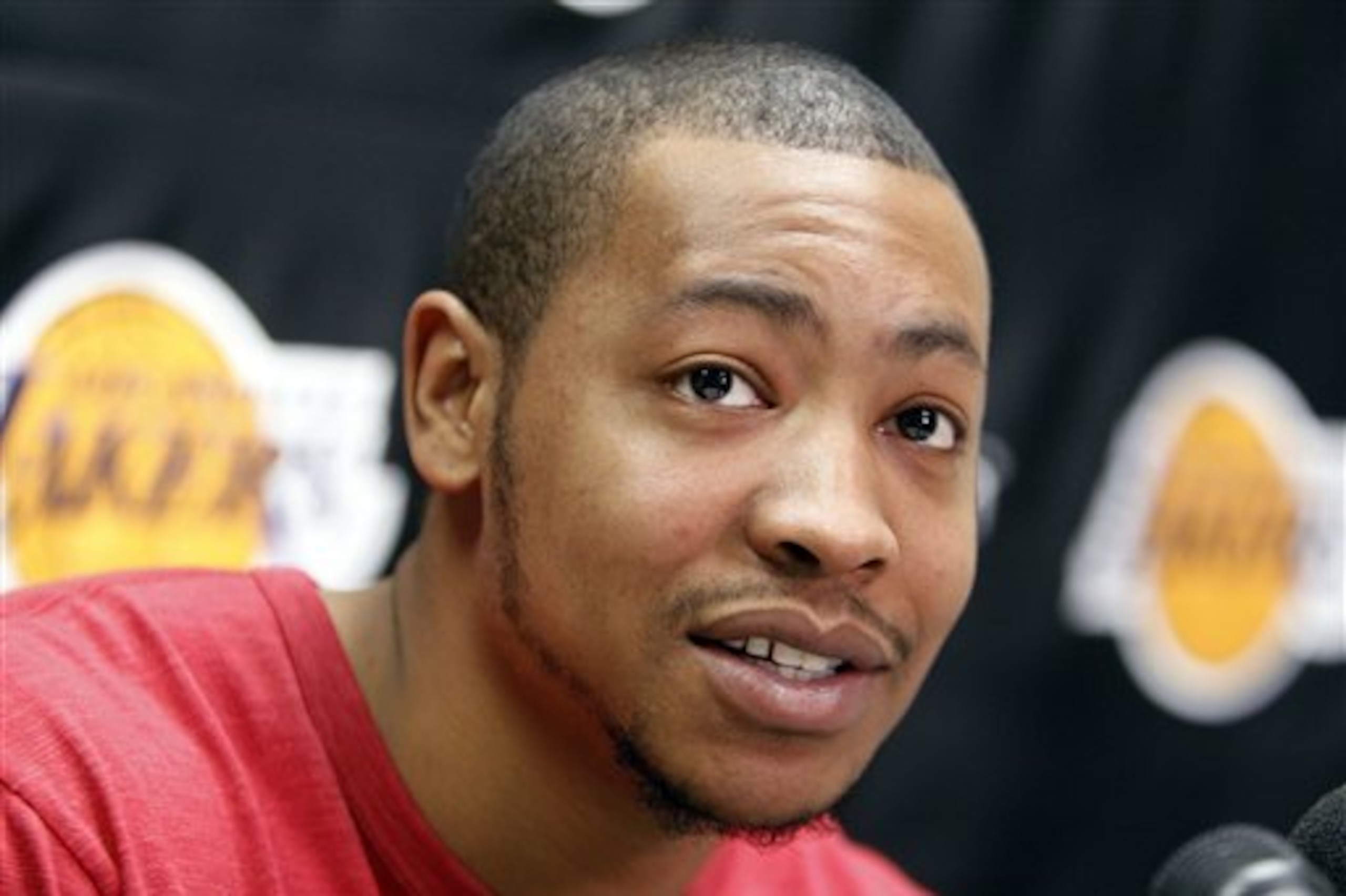 Los Angeles Lakers guard Andrew Goudelock talks about the team's past season and prospects for the next one at the NBA basketball team's headquarters in El Segundo, Calif., Wednesday, May 23, 2012. (AP Photo/Reed Saxon