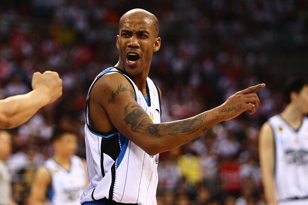 BEIJING, CHINA - MARCH 30:  Stephon Marbury of the Beijing Ducks in action during Game 5 the 2012 CBA Championship Finals on March 30, 2012 in Beijing, China.  (Photo by Li Linlin/Sports Illustrated China/Getty Images)