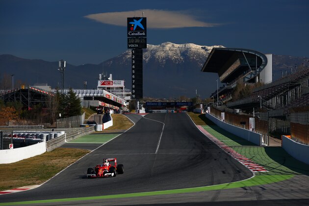MONTMELO, SPAIN - MARCH 01:  Kimi Raikkonen of Finland and Ferrari drives during day one of F1 winter testing at Circuit de Catalunya on March 1, 2016 in Montmelo, Spain.  (Photo by Mark Thompson/Getty Images)