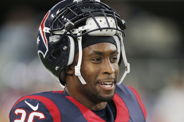 Houston Texans defensive back Rahim Moore (26) looks on before a preseason NFL football game against the Dallas Cowboys Thursday, Sept. 3, 2015, in Arlington, Texas. Dallas won 21-14. (AP Photo/Brandon Wade) Houston Texans defensive back Rahim Moore (26) looks on before a preseason NFL football game against the Dallas Cowboys Thursday, Sept. 3, 2015, in Arlington, Texas. Dallas won 21-14. (AP Photo/Brandon Wade)