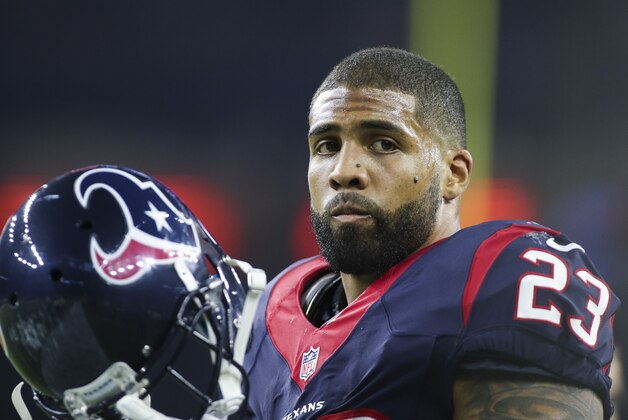 Oct 8, 2015; Houston, TX, USA; Houston Texans running back Arian Foster (23) on the sideline during the first quarter against the Indianapolis Colts at NRG Stadium. Mandatory Credit: Troy Taormina-USA TODAY Sports