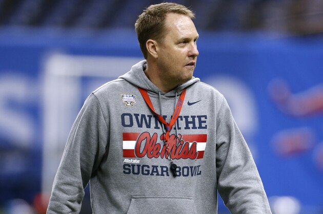 Mississippi head coach Hugh Freeze looks on during an NCAA college football practice Wednesday, Dec. 30, 2015, in New Orleans. Mississippi is set to face Oklahoma State in the Sugar Bowl on New Year's Day. (AP Photo/Jonathan Bachman) Mississippi head coach Hugh Freeze looks on during an NCAA college football practice Wednesday, Dec. 30, 2015, in New Orleans. Mississippi is set to face Oklahoma State in the Sugar Bowl on New Year's Day. (AP Photo/Jonathan Bachman)
