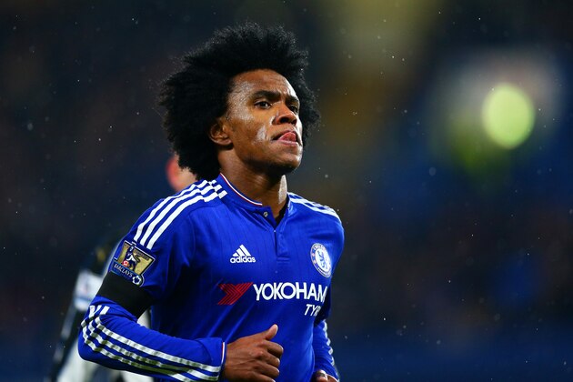 LONDON, ENGLAND - FEBRUARY 13: Willian of Chelsea is seen during the Barclays Premier League match between Chelsea and Newcastle United at Stamford Bridge on February 13, 2016 in London, England.  (Photo by Clive Mason/Getty Images)