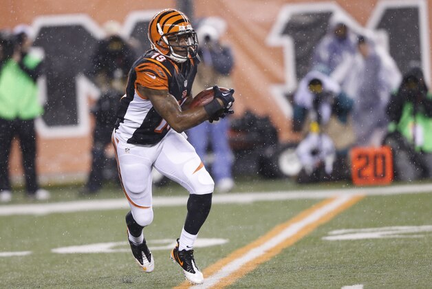Cincinnati Bengals wide receiver Brandon Tate (19) runs against the Pittsburgh Steelers during the first half of an NFL wild-card playoff football game Saturday, Jan. 9, 2016, in Cincinnati. (AP Photo/Frank Victores)