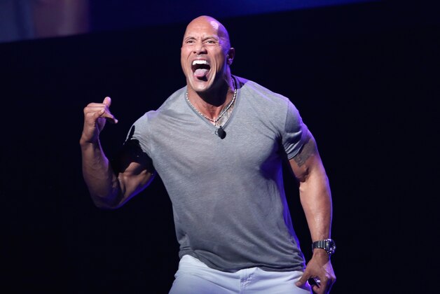 ANAHEIM, CA - AUGUST 14:  Actor Dwayne Johnson of MOANA took part today in 'Pixar and Walt Disney Animation Studios: The Upcoming Films' presentation at Disney's D23 EXPO 2015 in Anaheim, Calif.  (Photo by Jesse Grant/Getty Images for Disney)