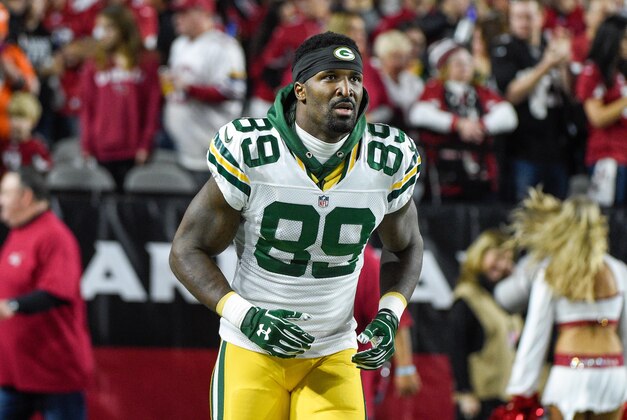 January 16, 2016; Glendale, AZ, USA; Green Bay Packers wide receiver James Jones (89) before a NFC Divisional round playoff game against the Arizona Cardinals at University of Phoenix Stadium. The Cardinals defeated the Packers 26-20 in overtime. Mandatory Credit: Kyle Terada-USA TODAY Sports