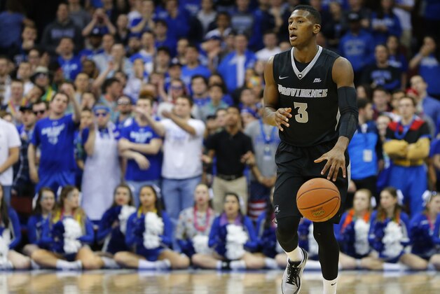 NEWARK, NJ - FEBRUARY 25: Kris Dunn #3 of the Providence Friars during the first half of an NCAA college basketball game against the Seton Hall Pirates on February 25, 2016 at the Prudential Center in Newark, New Jersey. (Photo by Rich Schultz /Getty Images)