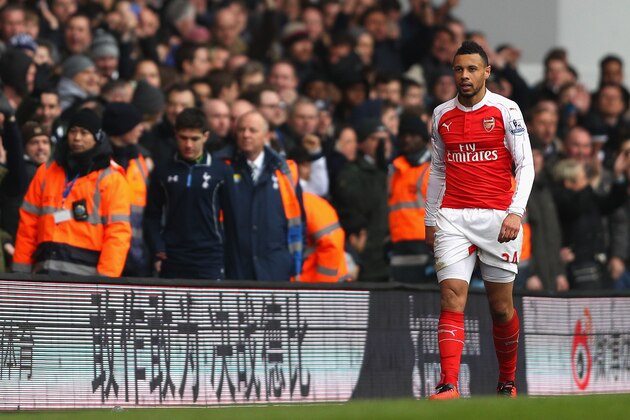 LONDON, ENGLAND - MARCH 05:  Francis Coquelin of Arsenal walks off the pitch after receiving the red card during the Barclays Premier League match between Tottenham Hotspur and Arsenal at White Hart Lane on March 5, 2016 in London, England.  (Photo by Paul Gilham/Getty Images)