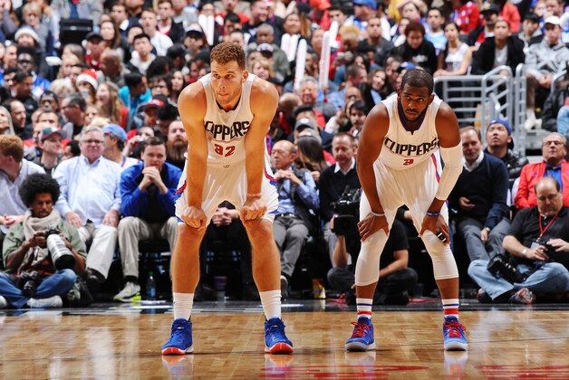 LOS ANGELES, CA - DECEMBER 16: Blake Griffin #32 and Chris Paul #3 of the Los Angeles Clippers during the game against the Milwaukee Bucks on December 16, 2015 at STAPLES Center in Los Angeles, California. NOTE TO USER: User expressly acknowledges and agrees that, by downloading and or using this Photograph, user is consenting to the terms and conditions of the Getty Images License Agreement. Mandatory Copyright Notice: Copyright 2015 NBAE (Photo by Juan Ocampo/NBAE via Getty Images)