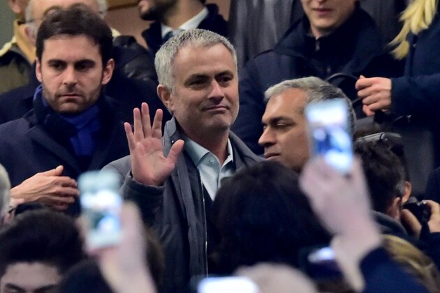 Former Inter Milan's coach from Portugal Jose Mourinho arrives at the Italian Serie A football match Inter Milan' vs Sampdoria' at 'San Siro' Stadium in Milan on Febrauary 20, 2016.  / AFP / GIUSEPPE CACACE        (Photo credit should read GIUSEPPE CACACE/AFP/Getty Images)