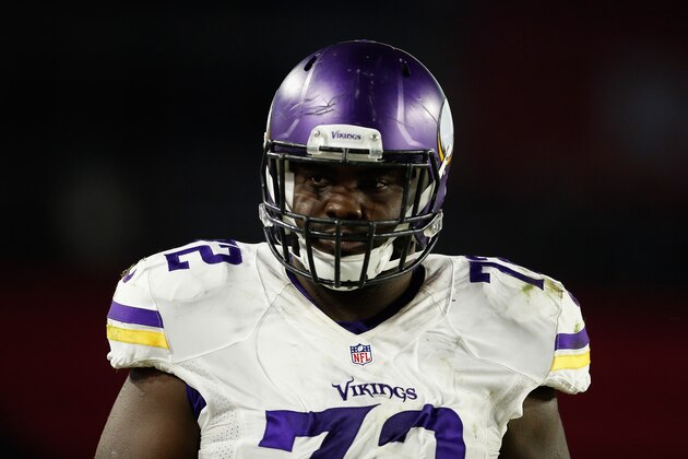 GLENDALE, AZ - DECEMBER 10:  Defensive tackle Kenrick Ellis #72 of the Minnesota Vikings during the NFL game against the Arizona Cardinals at the University of Phoenix Stadium on December 10, 2015 in Glendale, Arizona. The Cardinals defeated the Vikings 23-20.  (Photo by Christian Petersen/Getty Images)