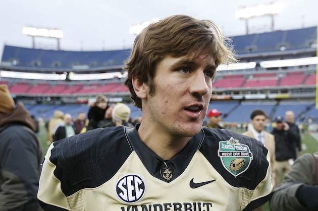 NASHVILLE, TN - DECEMBER 31: Jordan Rodgers #11 of the Vanderbilt Commodores looks on after the game against the North Carolina State Wolfpack during the Franklin American Mortgage Music City Bowl at LP Field on December 31, 2012 in Nashville, Tennessee. Vanderbilt won 38-24. (Photo by Joe Robbins/Getty Images) NASHVILLE, TN - DECEMBER 31: Jordan Rodgers #11 of the Vanderbilt Commodores looks on after the game against the North Carolina State Wolfpack during the Franklin American Mortgage Music City Bowl at LP Field on December 31, 2012 in Nashville, Tennessee. Vanderbilt won 38-24. (Photo by Joe Robbins/Getty Images)