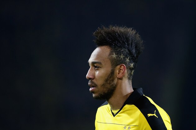 DORTMUND, GERMANY - FEBRUARY 28:  Pierre-Emerick Aubameyang of Borussia Dortmund looks on during the Bundesliga match between Borussia Dortmund and 1899 Hoffenheim at Signal Iduna Park on February 28, 2016 in Dortmund, Germany.  (Photo by Boris Streubel/Getty Images)