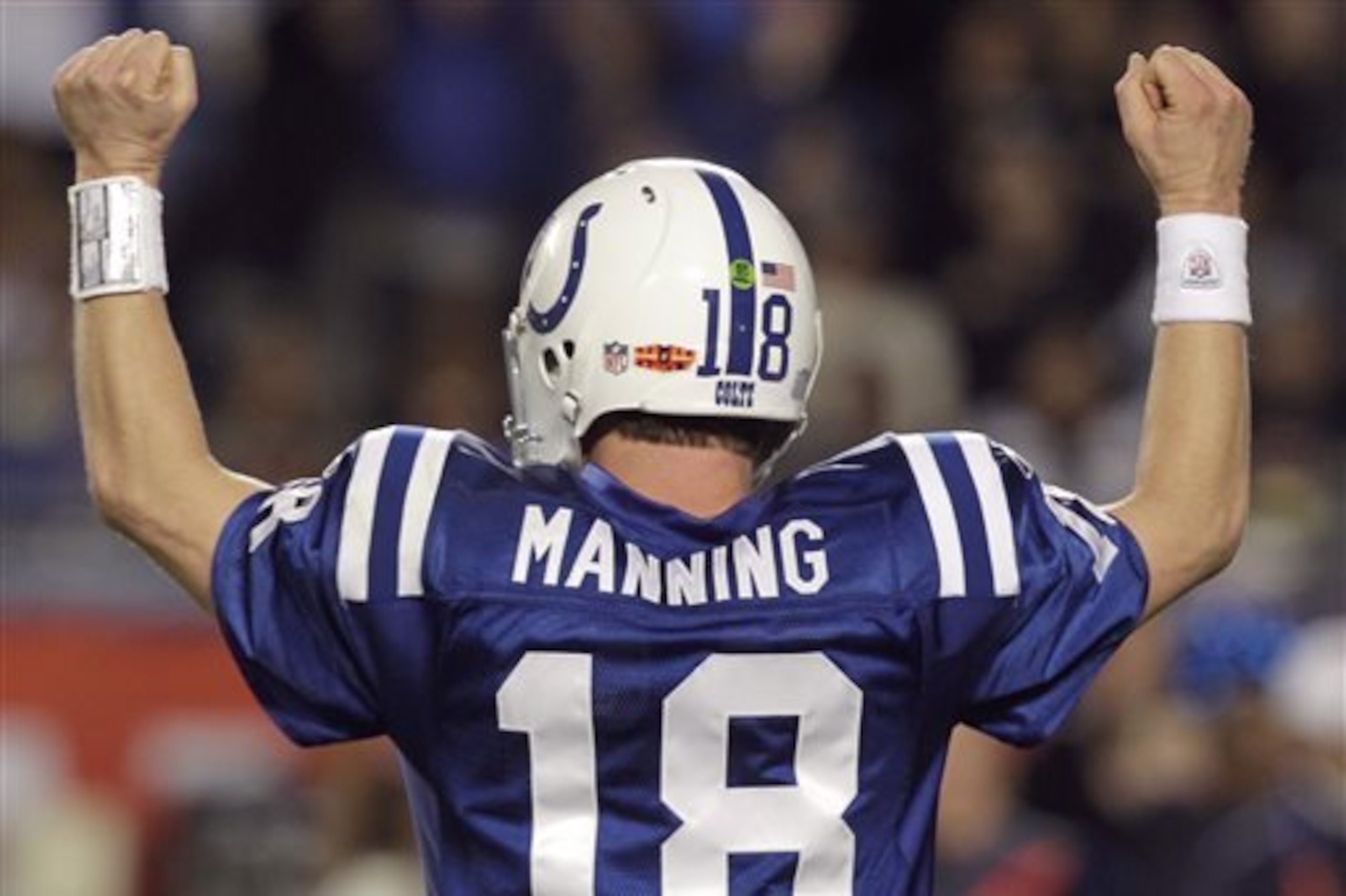 FILE - In this Feb. 7, 2010, file photo, Indianapolis Colts quarterback Peyton Manning celebrates after teammate Joseph Addai scored a touchdown during the second half of the NFL Super Bowl XLIV football game against the New Orleans Saints in Miami. A person with knowledge of the decision tells The Associated Press on Sunday, March 6, 2016, that Manning has informed the Denver Broncos he's going to retire. (AP Photo/Julie Jacobson, File) FILE - In this Feb. 7, 2010, file photo, Indianapolis Colts quarterback Peyton Manning celebrates after teammate Joseph Addai scored a touchdown during the second half of the NFL Super Bowl XLIV football game against the New Orleans Saints in Miami. A person with knowledge of the decision tells The Associated Press on Sunday, March 6, 2016, that Manning has informed the Denver Broncos he's going to retire. (AP Photo/Julie Jacobson, File)