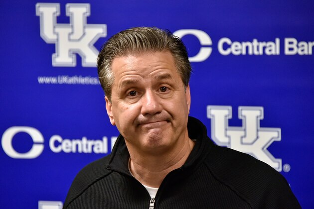 NASHVILLE, TENNESSEE - FEBRUARY 27:  Head coach John Calipari of the Kentucky Wildcats speaks to the media after a 74-62 loss to Vanderbilt at Memorial Gym on February 27, 2016 in Nashville, Tennessee.  (Photo by Frederick Breedon/Getty Images)
