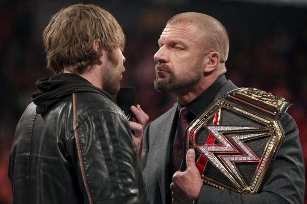 Dean Ambrose and Triple H will battle for the WWE World Heavyweight Championship.