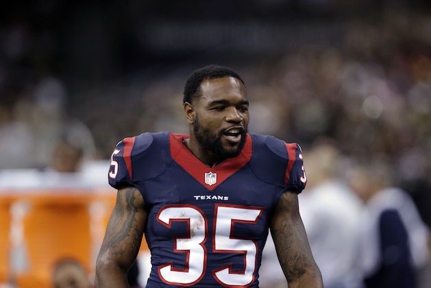 Houston Texans defensive back Eddie Pleasant (35) walks on the sideline in the second half of a preseason NFL football game against the New Orleans Saints in New Orleans, Sunday, Aug. 30, 2015. (AP Photo/Brynn Anderson)