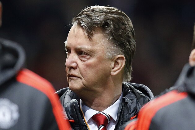 United’s manager Louis van Gaal enters the stadium prior to the Europa League round of 32 second leg soccer match between Manchester United and FC Midtjylland in Manchester, England, Thursday, Feb. 25, 2016 . (AP Photo/Jon Super)