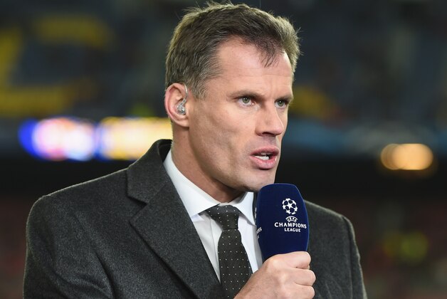BARCELONA, SPAIN - MARCH 18:  Sky Sports commentator Jamie Carragher looks on prior to the UEFA Champions League Round of 16 second leg match between Barcelona and Manchester City at Camp Nou on March 18, 2015 in Barcelona, Spain.  (Photo by Michael Regan/Getty Images)