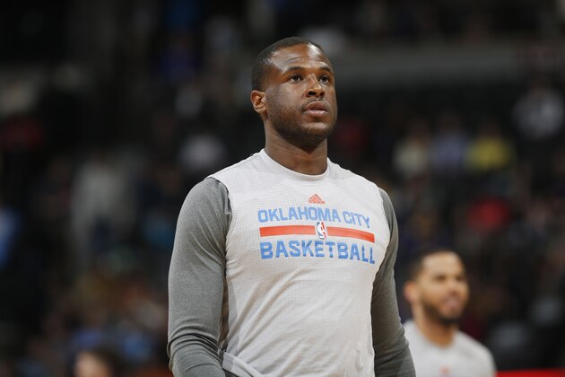 Oklahoma City Thunder guard Dion Waiters (3) in the second half of an NBA basketball game Tuesday, Jan. 19, 2016, in Denver. The Thunder won 110-104. (AP Photo/David Zalubowski)