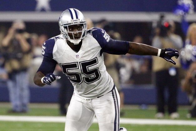 Dallas Cowboys' Rolando McClain defends against the Carolina Panthers during an NFL football game Thursday, Nov. 26, 2015, in Arlington, Texas. (AP Photo/Roger Steinman)