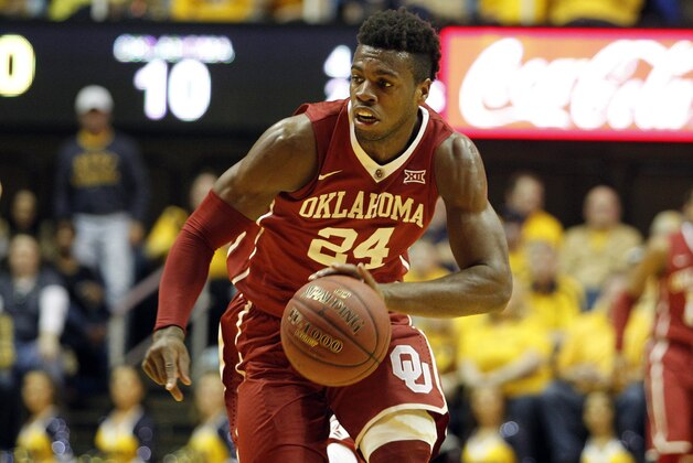 MORGANTOWN, WV - FEBRUARY 20:  Buddy Hield #24 of the Oklahoma Sooners in action during the game against the West Virginia Mountaineers at the WVU Coliseum on February 20, 2016 in Morgantown, West Virginia.  (Photo by Justin K. Aller/Getty Images)