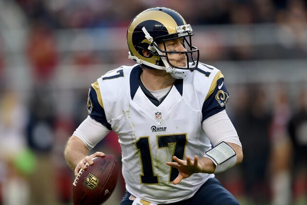 SANTA CLARA, CA - JANUARY 03:  Case Keenum #17 of the St. Louis Rams looks to pass against the San Francisco 49ers during an NFL football game at Levi's Stadium on January 3, 2016 in Santa Clara, California.  (Photo by Thearon W. Henderson/Getty Images)