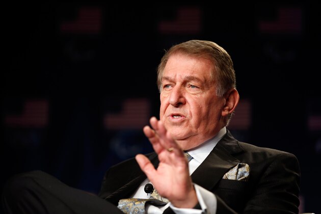 BEVERLY HILLS, CA - MARCH 09:  Jerry Colangelo, Director of USA Basketball, addresses the media at the USOC Olympic Media Summit at The Beverly Hilton Hotel on March 9, 2016 in Beverly Hills, California.  (Photo by Todd Warshaw/Getty Images for the USOC)