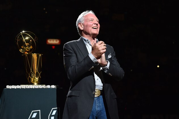 SAN ANTONIO, TX - OCTOBER 28: San Antonio Spurs owner Peter Holt claps his hands during the opening ceremony before the game against the Dallas Mavericks on October 28, 2014 at the AT&T Center in San Antonio,Texas. NOTE TO USER: User expressly acknowledges and agrees that, by downloading and or using this Photograph, user is consenting to the terms and conditions of the Getty Images License Agreement. Mandatory Copyright Notice: Copyright 2014 NBAE (Photo by Jesse Garrabrant/NBAE via Getty Images)