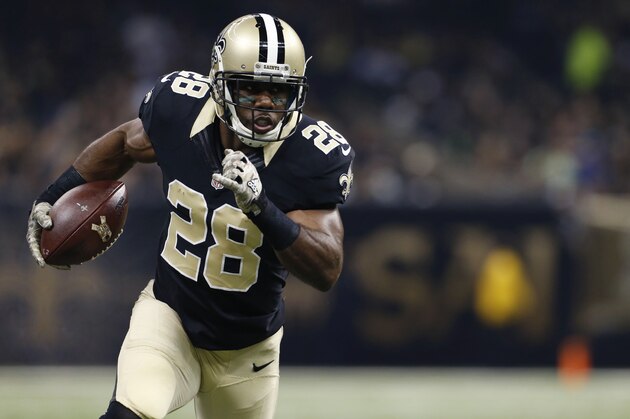 FILE - In this Nov. 8, 2015, file photo, New Orleans Saints running back C.J. Spiller carries during an NFL football game against the Tennessee Titans in New Orleans. Spiller, a free agent acquisition from the Buffalo Bills, touched the ball just three times in New Orleans’ 34-28 overtime loss to Tennessee. Even though backup running back Khiry Robinson is sidelined for the season by a knee injury, the Saints stuck with starter Mark Ingram almost all the way. (AP Photo/Jonathan Bachman, File)