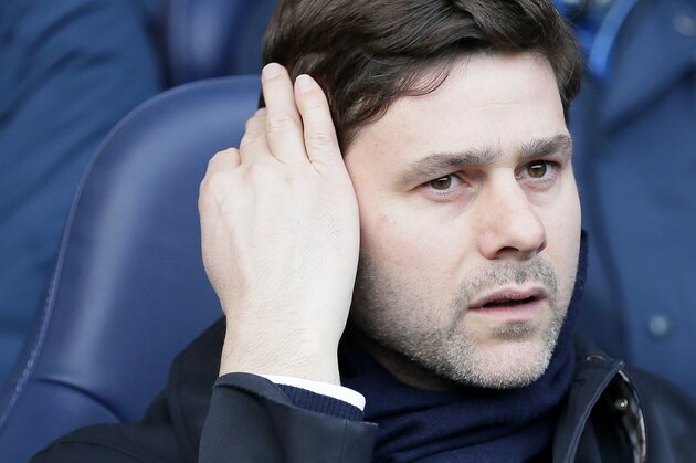 Tottenham manager Mauricio Pochettino looks across the pitch before the English Premier League soccer match between Tottenham Hotspur and Sunderland at White Hart Lane in London, Saturday Jan. 16, 2016. (AP Photo/Tim Ireland)