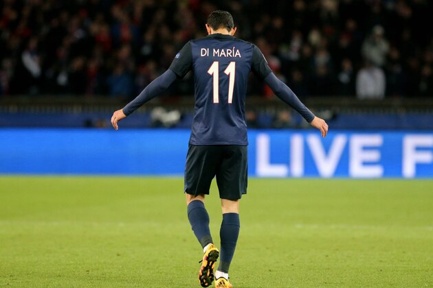 PARIS, FRANCE - FEBRUARY 16:  Angel Di Maria of Paris Saint-Germain reacts during the UEFA Champions League round of 16 (first leg) between Paris Saint-Germain and Chelsea FC at Parc Des Princes on february 16, 2016 in Paris, France.  (Photo by Xavier Laine/Getty Images)