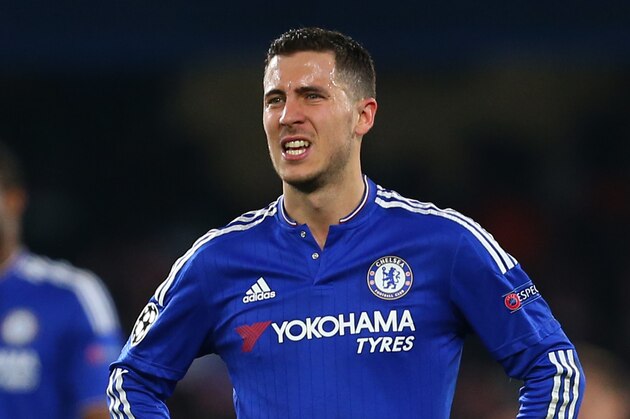 LONDON, ENGLAND - MARCH 09:  A dejected looking Eden Hazard of Chelsea after Zlatan Ibrahimovic of Paris Saint Germain scores to make it 1-2 during the UEFA Champions League match between Chelsea and Paris Saint-Germain at Stamford Bridge on March 9, 2016 in London, United Kingdom.  (Photo by Catherine Ivill - AMA/Getty Images)