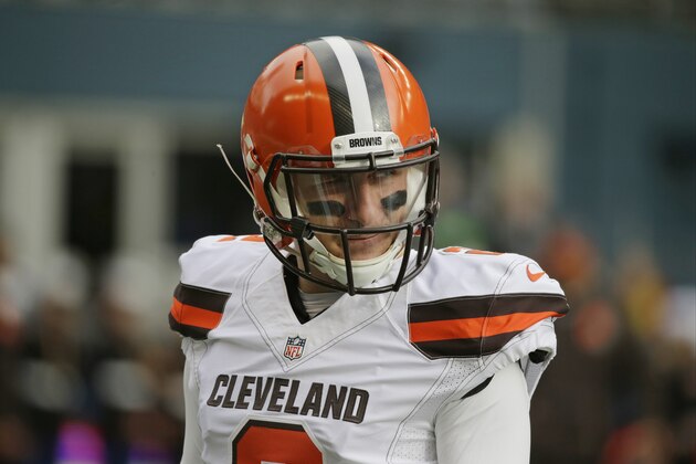 Cleveland Browns quarterback Johnny Manziel stands on the field during warmups before an NFL football game against the Seattle Seahawks, Sunday, Dec. 20, 2015, in Seattle. (AP Photo/Ted S. Warren) Cleveland Browns quarterback Johnny Manziel stands on the field during warmups before an NFL football game against the Seattle Seahawks, Sunday, Dec. 20, 2015, in Seattle. (AP Photo/Ted S. Warren)