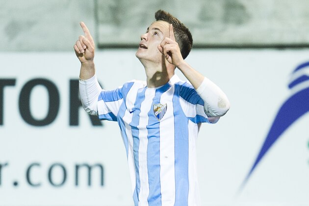 EIBAR, SPAIN - JANUARY 30:  Juanpi of Malaga CF celebrates after scoring goal during the La Liga match between SD Eibar and Malaga CF at Ipurua Municipal Stadium on January 30, 2016 in Eibar, Spain.  (Photo by Juan Manuel Serrano Arce/Getty Images)