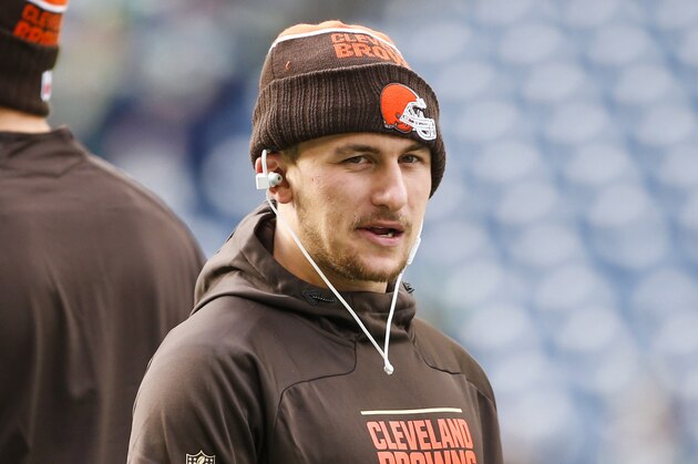 Dec 20, 2015; Seattle, WA, USA; Cleveland Browns quarterback Johnny Manziel (2) walks around the field during pre game warmups against the Seattle Seahawks at CenturyLink Field. Mandatory Credit: Joe Nicholson-USA TODAY Sports