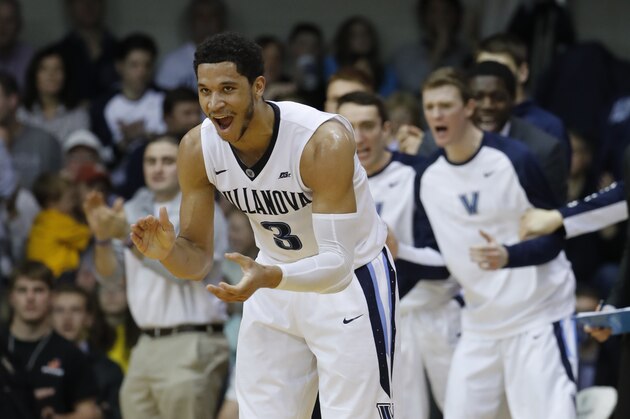 Villanova's Josh Hart in action during an NCAA college basketball game against Butler, Saturday, Feb. 20, 2016, in Villanova, Pa. (AP Photo/Matt Slocum)