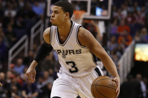 San Antonio Spurs guard Ray McCallum (3) in the third quarter during an NBA basketball game against the Phoenix Suns, Thursday, Jan. 21, 2016, in Phoenix. (AP Photo/Rick Scuteri)