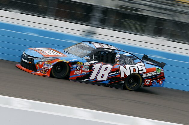 Kyle Busch drives oduring NASCAR Xfinity Series practice at Phoenix International Raceway, Friday, March 11, 2016, in Avondale, Ariz. (AP Photo/Ralph Freso)