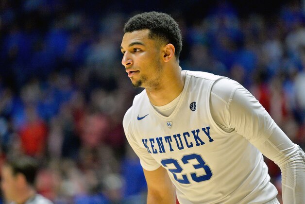 Mar 12, 2016; Nashville, TN, USA; Kentucky Wildcats guard Jamal Murray (23) during the second half of game eleven of the SEC tournament against the Georgia Bulldogs at Bridgestone Arena. Kentucky won 93-80. Mandatory Credit: Jim Brown-USA TODAY Sports