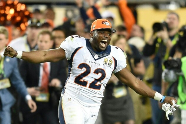 TOPSHOT - C. J. Anderson of the Denver Broncos celebrates after Super Bowl 50 at Levi's Stadium in Santa Clara, California February 7, 2016.
The Broncos beat the Carolina Panthers 24-10. / AFP / TIMOTHY A. CLARY        (Photo credit should read TIMOTHY A. CLARY/AFP/Getty Images)